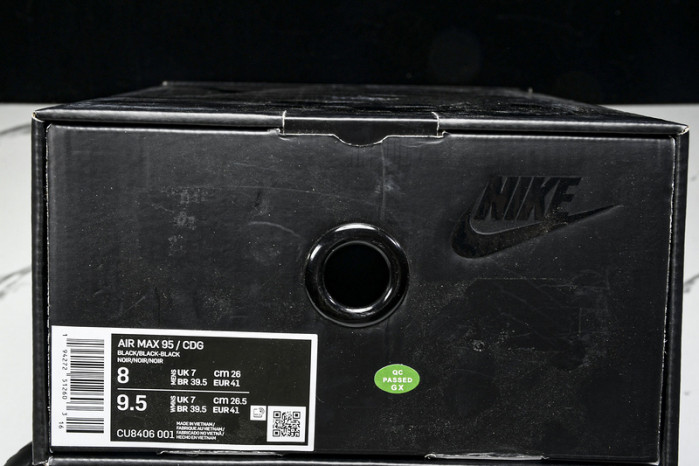 NK Air Max 95 Comme Des Garcons Black Grey CDG CU8406 001