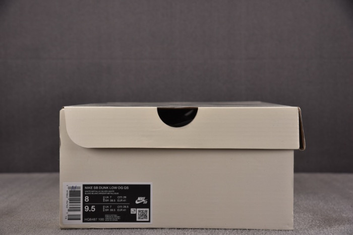 S x Nike SB Dunk Low 94 White Metallic Silver HQ8487-100